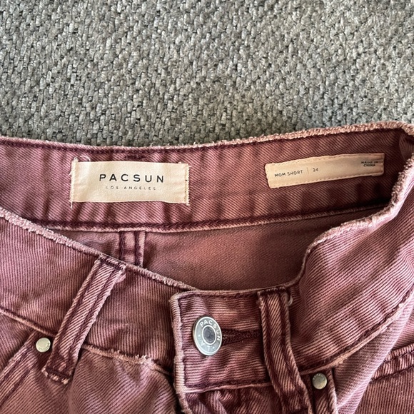 PacSun Women's Rose-Pink High-Rise Denim Mom Shorts - Picture 2 of 3